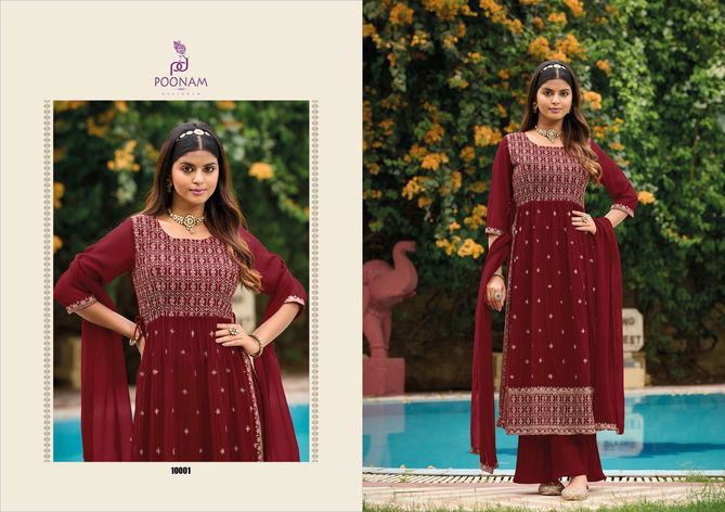 Rose Gold By Poonam 10001-10006 Nayra Cut Readymade Salwar Suits